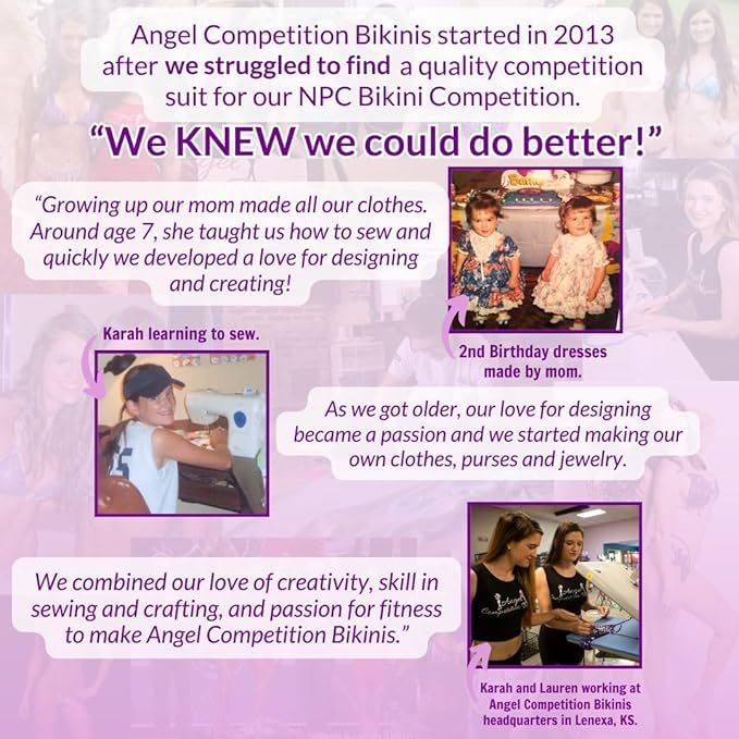 Angel Competition Bikinis IFBB/NPC Bikini for Posing Practice - Bikini Set with Sliders – Medium Pro Cut Bodybuilding Suit - Image 5