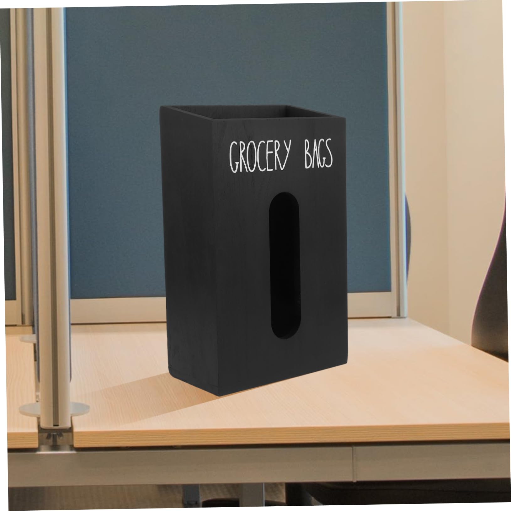 LABRIMP Dispensador De Bolsas De Basura De Madera Rústico Porta Bolsas De Basura Negro para Cocina Encimera Organizador De Almacenamiento