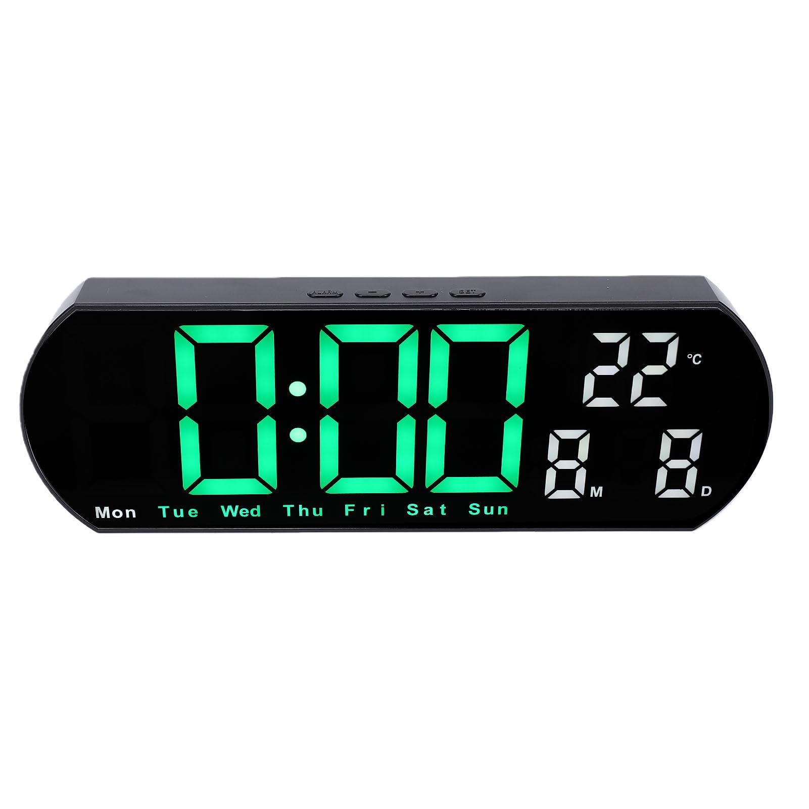 Horloge numérique LED avec gradation automatique et alarme en ABS pour bureau