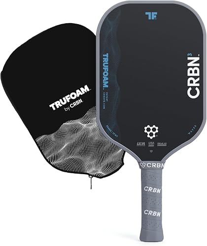 CRBN TruFoam Waves Pickleball Paddle - Carbon Fiber Pickleball Paddle - 100% Foam Core Designed for Maximum Power, 14mm