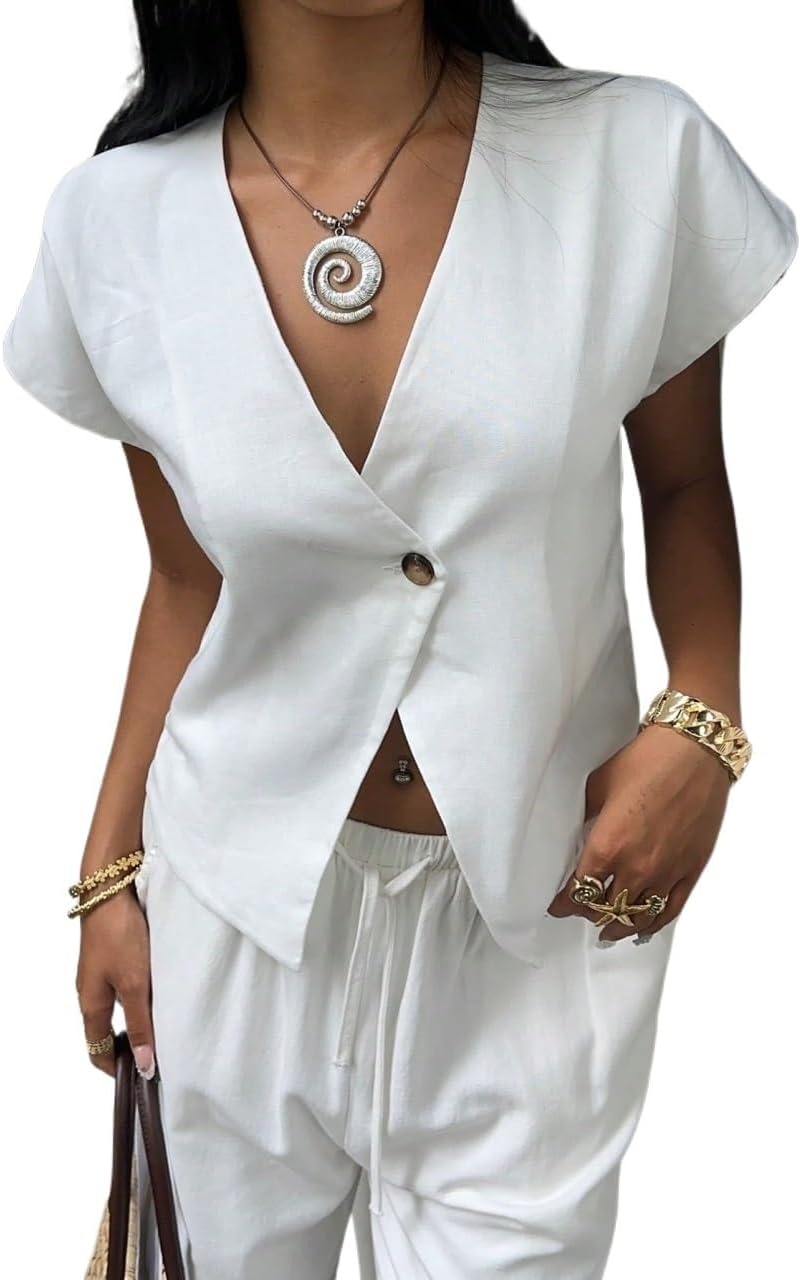 Women's Jacket Casual Short Sleeve V neck Jacket Fall Winter