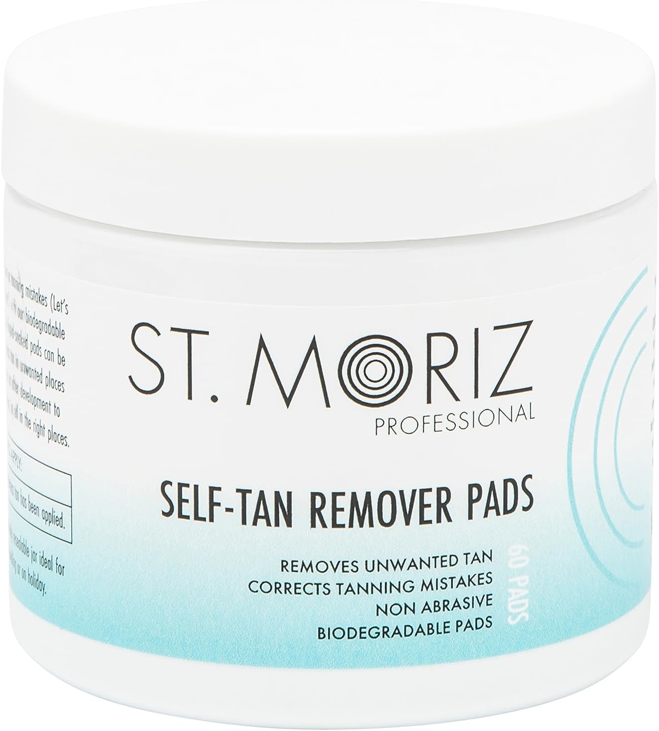 St Moriz Professional Self Tan Remover Pads - Removes Self Tanner Instantly - Fix Tanning Mistakes - Rapid Self Tan Eraser - Gentle on Skin - Dermatologically Tested - Vegan - 60 Pads