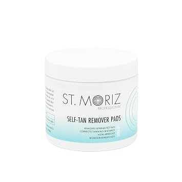 St Moriz Professional Self Tan Remover Pads - Removes Self Tanner Instantly - Fix Tanning Mistakes - Rapid Self Tan Eraser - Gentle on Skin - Dermatologically Tested - Vegan - 60 Pads