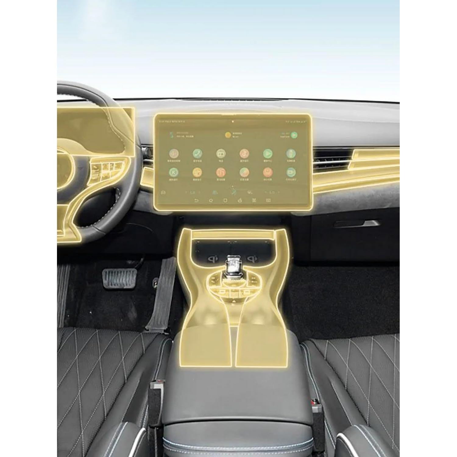 Protection de console BYD 2022-2023 pour garder un intérieur propre en voyage