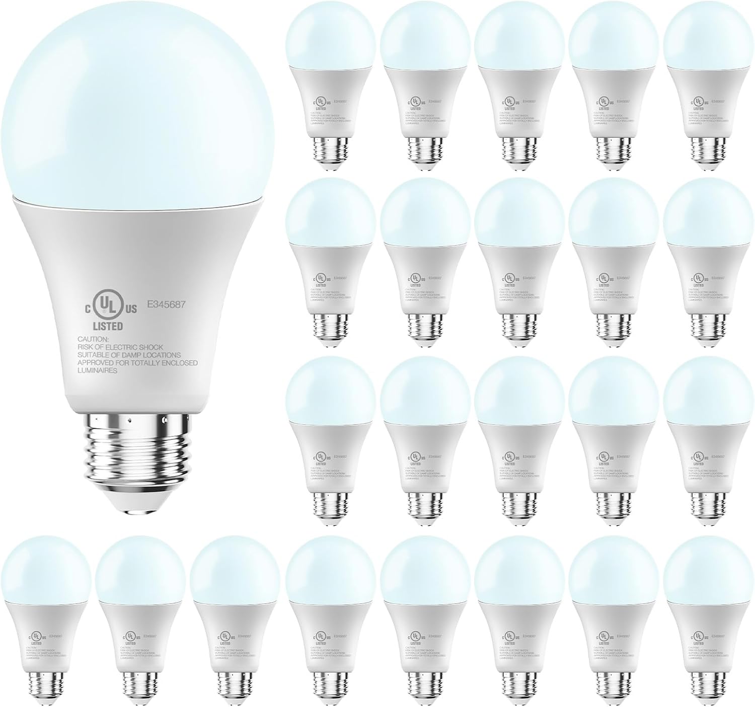 DAYBETTER LED Light Bulbs, A19 5000K Daylight Light Bulbs 100 Watt Equivalent, 1500LM Bright White Light Bulbs, E26 Standard Base, Non-Dimmable, 15 Watt Lightbulbs for Home Office, 24 Pack