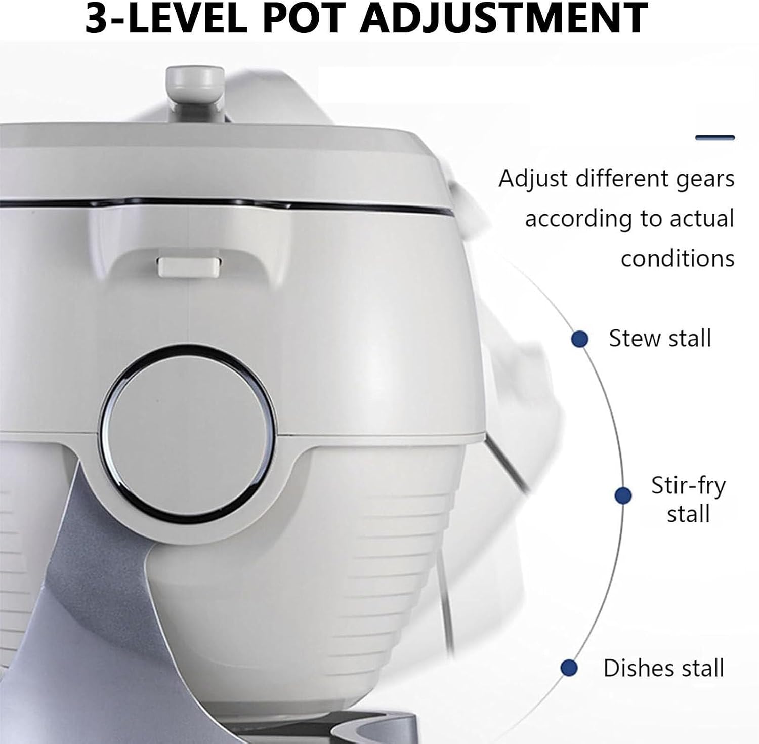 Automatic Cooking Machine, Automatic Stir Fry Robot, Lazy Rice Cooking Machine, Open The Lid at High Temperature, 360° Automatic Stir Fry, for Stir Frying, Stewing, Cooking image 4