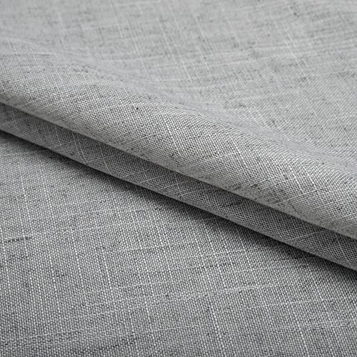 Pitalk Light Grey Curtains 96 Inches Long for Living Room 2 Panels Set Grommet Linen Window Treatments 96 Inch Light Filtering Semi Sheer Curtains for Bedroom Country Gray by Pitalk - Image 8