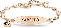 Vista 196 de mnmoom Pulseras de alerta médica para mujer, pulseras de identificación médica de corazón de acero inoxidable con grabado gratuito