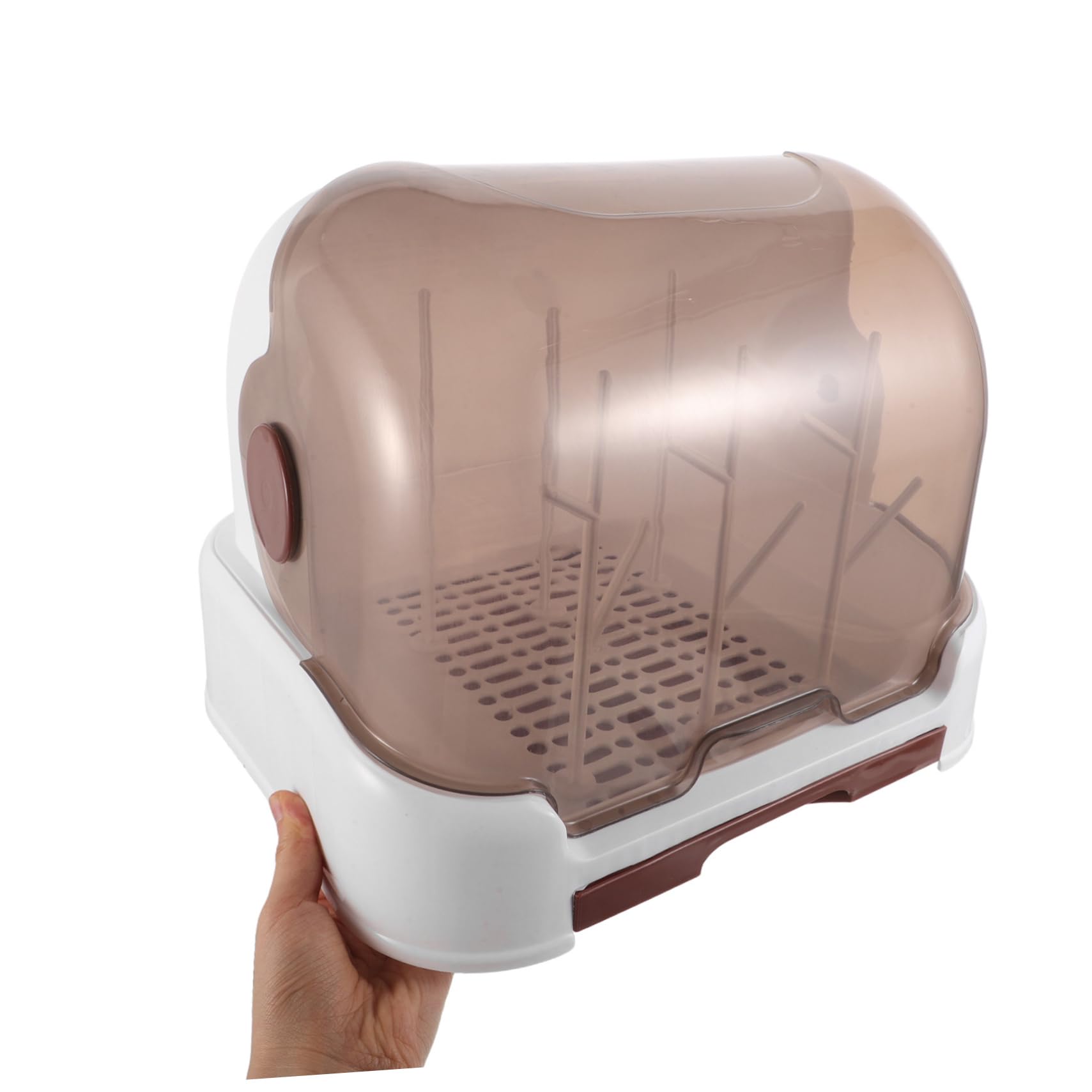 TOYANDONA Scolabiberon con Coperchio, Set 1 Pezzo, Design Compatto da Banco | Plastica, Drenaggio Rapido, per Tettarelle e Bicchieri Piccoli, Uso in Cucina