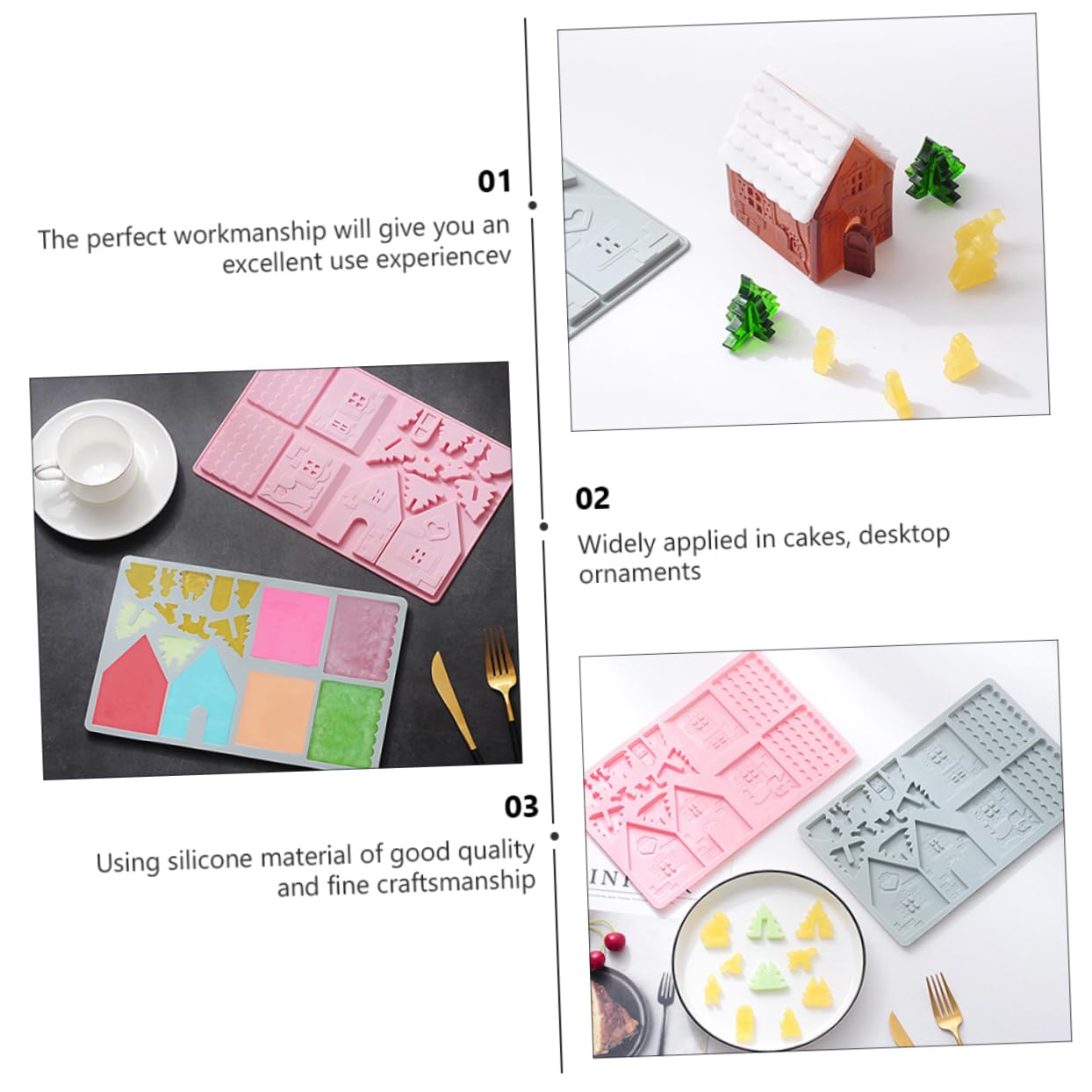 MAGICLULU 6 Ensembles Outils De Cuisson De Gâteaux Moules À Gâteaux Fondant Étain Forme De Fabrication De Bonbons Décoration Corbeille Para Pastel Poêle Gel De Silice Blue 2 Pièces * 6