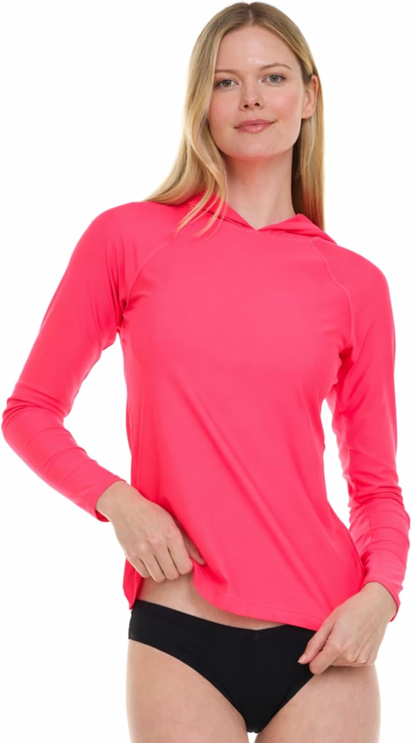 Hurley Rash Guard for Women with Hood, Long Sleeve Hoodie Swim Shirts for Women, Quick Dry UPF 50+ SPF Sun & UV Protection - Image 2