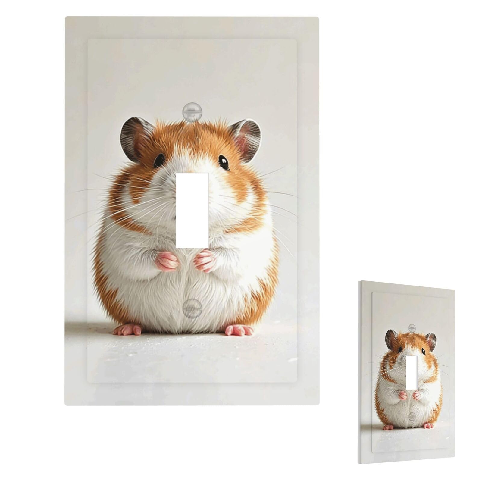 Fekiloot Single Toggle Hedgehog Wall Plate Cover Modern Decorative 1 Gang Light Switch Cover Unbreakable Receptacle Outlet Covers For Living Room Bedroom Home Decor