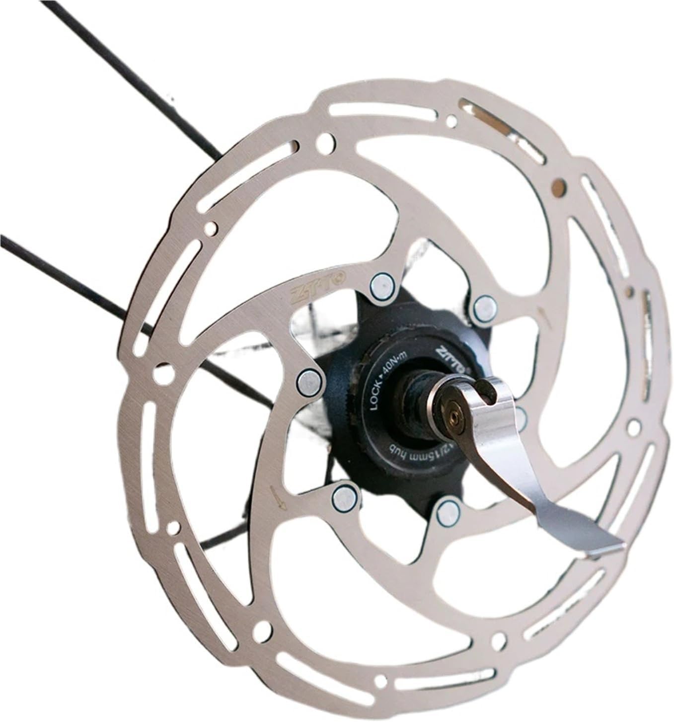 Compatible for ZTTO Center Lock Bicycle Brake Rotors, 140/160/180/203mm 1.8mm High Strength Steel, Fit for MTB/Road Bike(CL-203mm Black A)