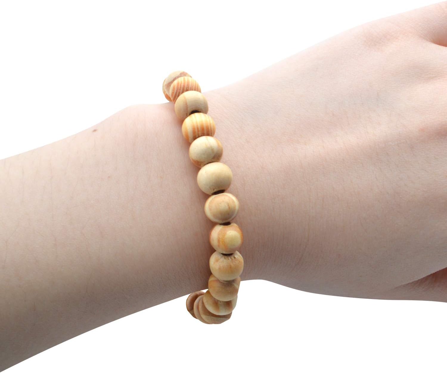 300pcs 8mm Natural Round Unfinished Loose Wood Spacer Beads for Craft Jewelry Making,3mm Hole - Image 5