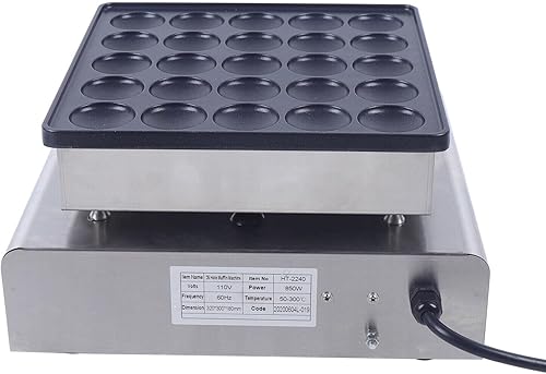 Miniatura 7 de Mini máquina holandesa para hacer panqueques, mini máquina de poffertjes de calentamiento rápido de 122.0-572.0 F, 25 piezas, molinillo de