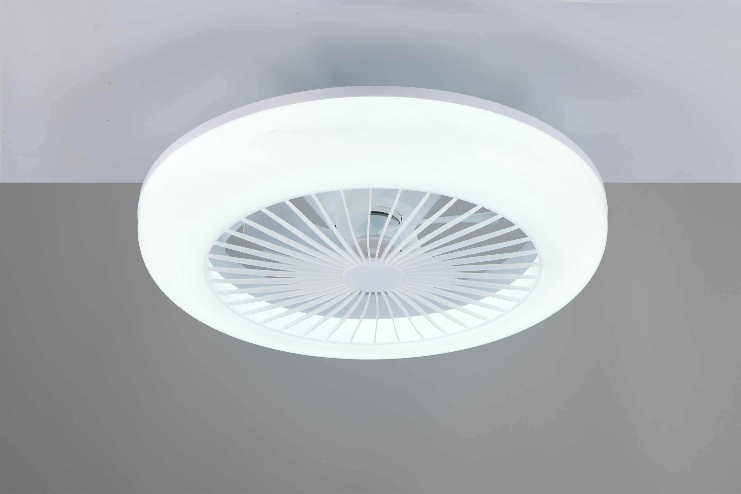 Reality Leuchten Ventilatore MORA R64032101, bianco, 10W, 2700K - 6500K, 1400 lm, dimmerabile