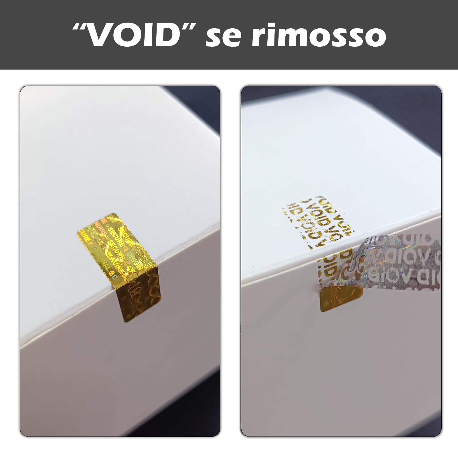 Etichette Olografiche Di Sicurezza - 1000 Pezzi 20x7 Mm, Con Numero Di Serie, Per Sigilli Garanzia E Anti-Contraffazione