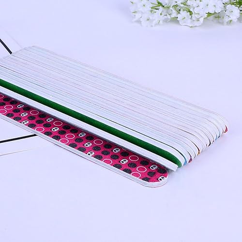 Miniatura 7 de 50pcs impresión Emery Boards de doble cara lima de uñas pulidores herramientas de manicura (patrón aleatorio)