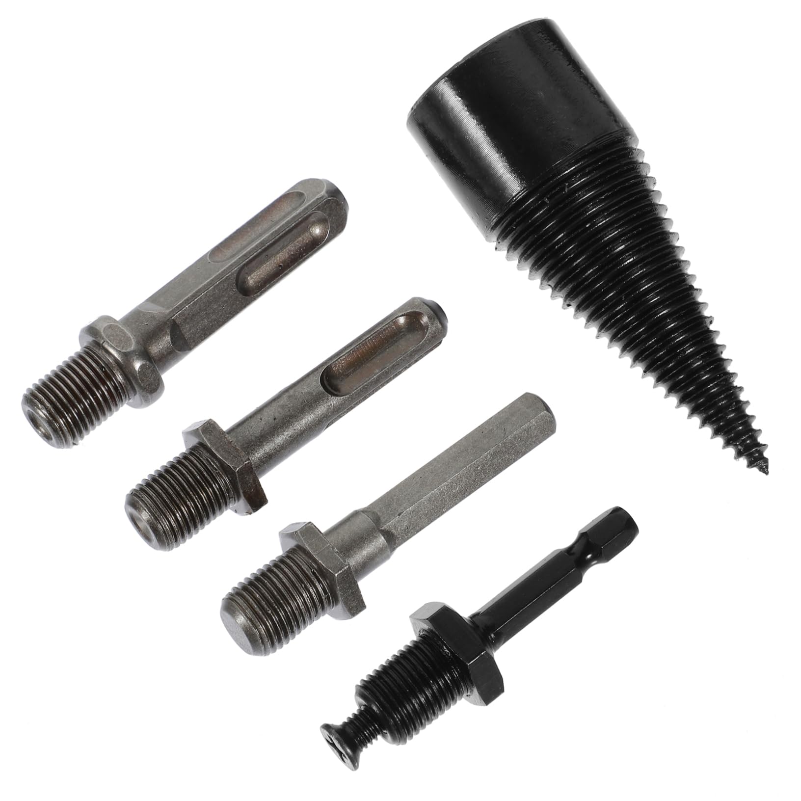 UPKOCH 2 Set Manufatto Di Legna Da Ardere Punta Da Trapano Per Spaccalegna Trapano Spaccalegna Punta Da Trapano Per Spaccare Il Legno Coni Spaccalegna Black Acciaio Al Carbonio 5 Pezzi*2