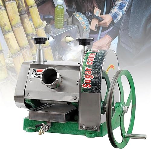 Máquina exprimidora de caña de azúcar, exprimidor manual de caña de azúcar de acero inoxidable con entrada de caña de azúcar de 2.480 in, capacidad