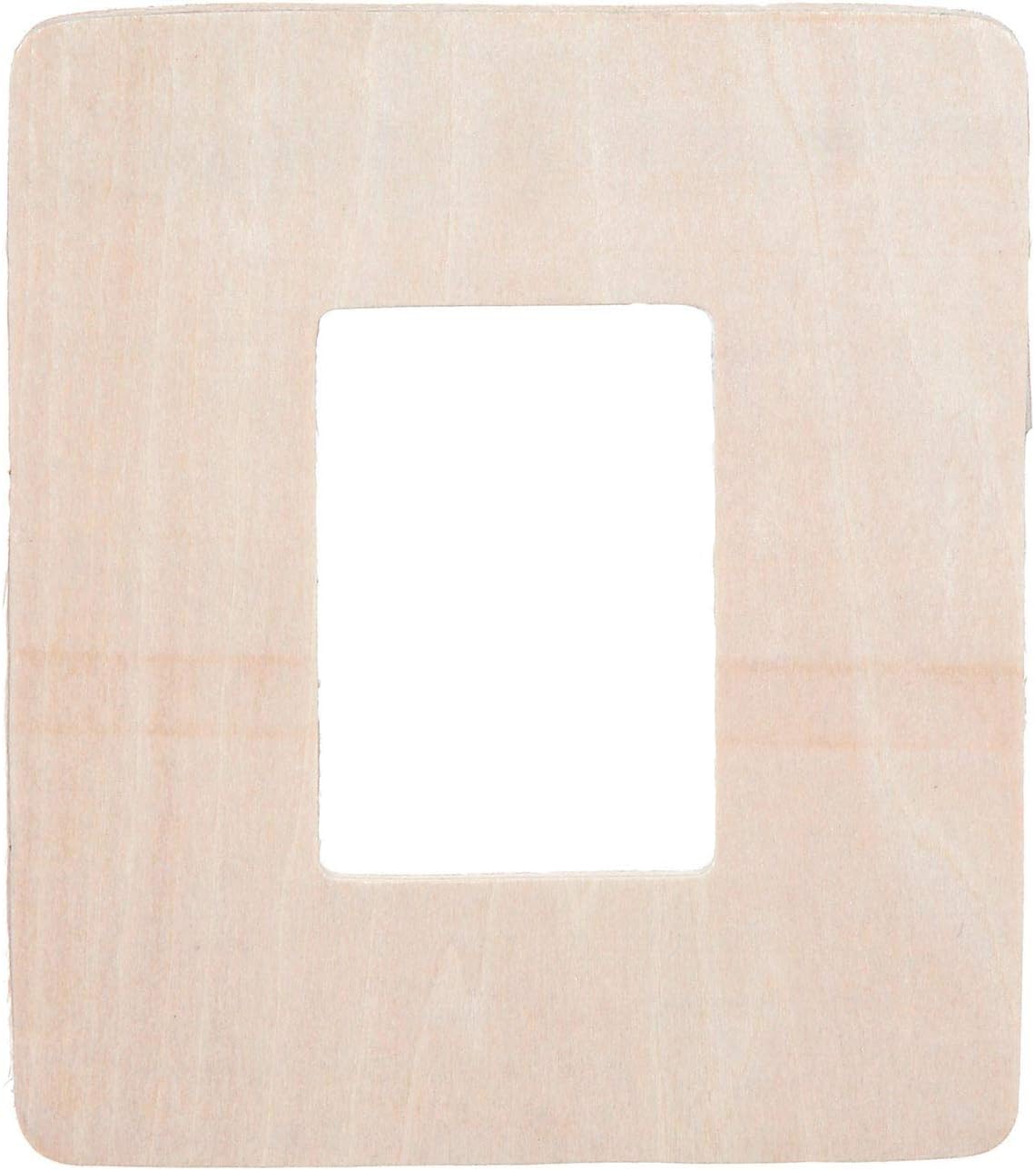 Bulk Buy: Darice DIY Crafts Wood Cutout Rectangle Frame Shape 5 x 6 inches (24-Pack) 9171-94