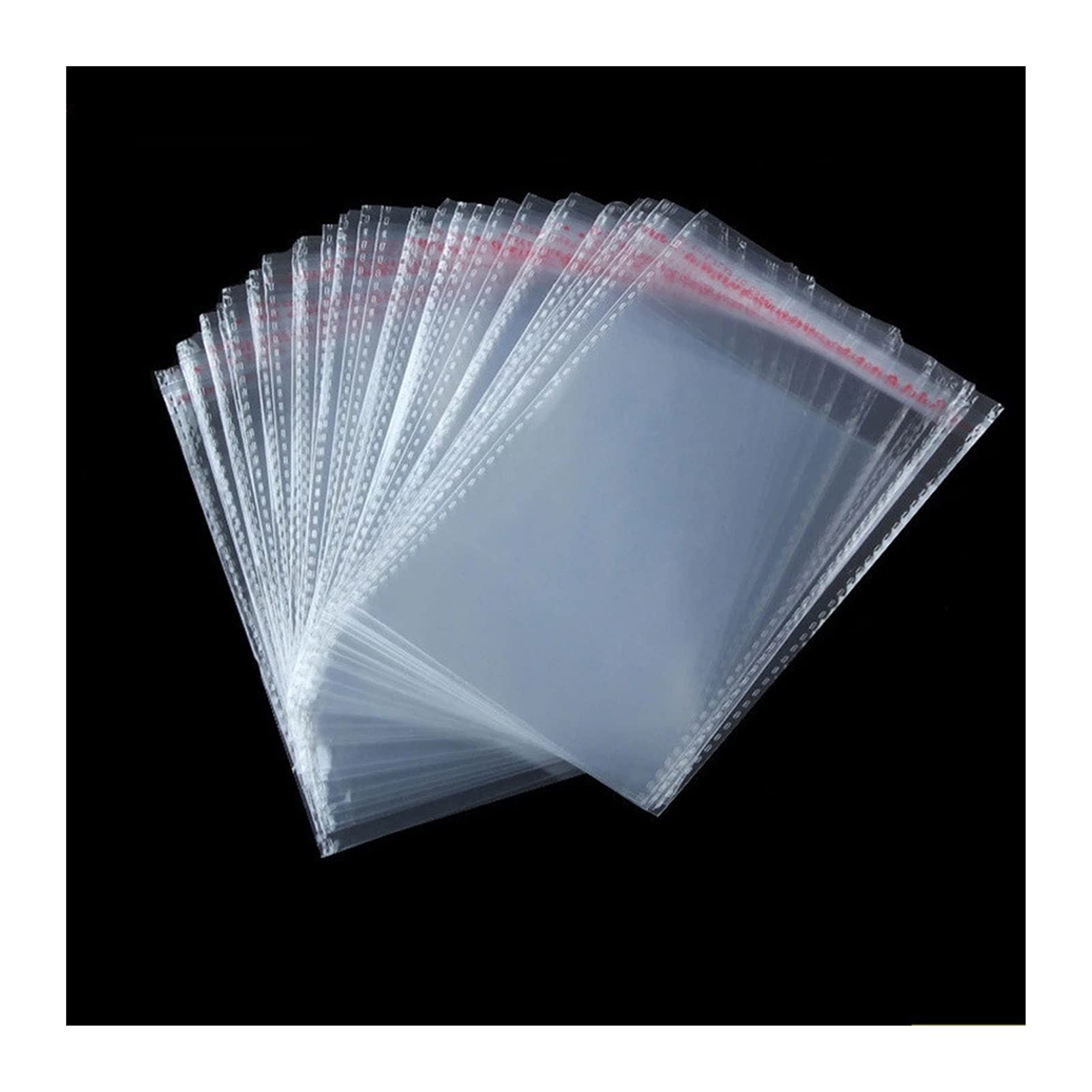 LYVQZPWLRtransparente Tasche, 100 Stück durchsichtige Selbstklebende Plastiktüten for Verschließen von Geschenken, Schmuck, Süßigkeiten, Obst und Kleidung, wiederverschließbar(35x44cm)