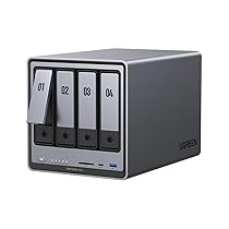 UGREEN NASync DXP4800 Pro NAS Desktop a 4 vani, CPU Intel i3-1315U a 6 core, 8GB RAM DDR5, SSD da 128GB, 10GbE & 2,5GbE porta, 2 slot M.2 NVMe, uscita HDMI 4K (senza dischi inclusi)