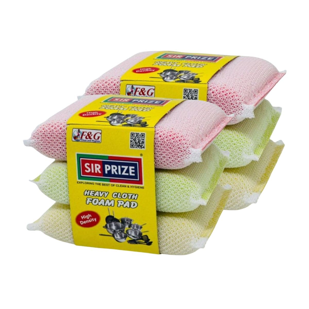 SIR Prize Foam/Sponge Scratch Proof Scrubber with with Stain Splitter net for All Utensils Type Dish Washing and Heavy and Oily Stains Cleaning - Pack of 6-image-23