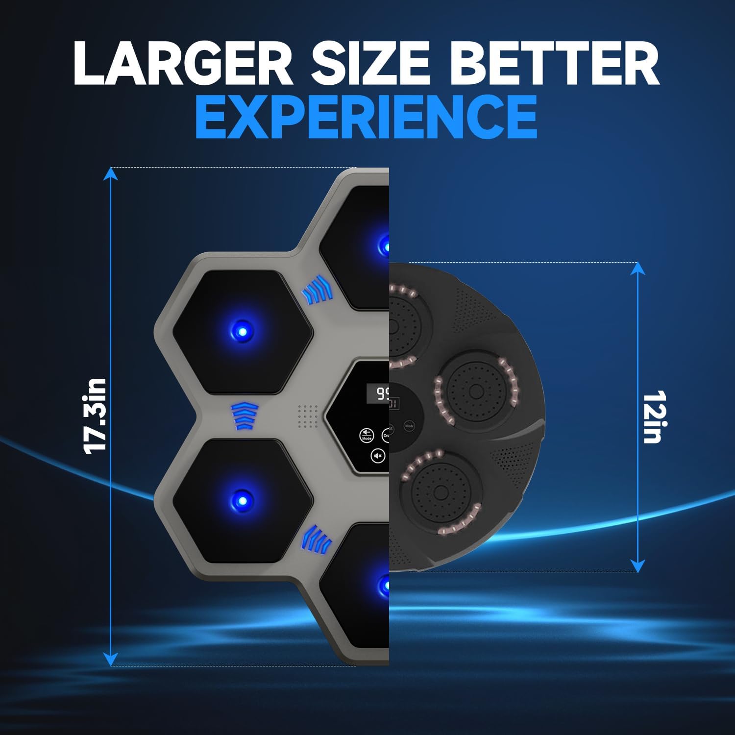 Music Boxing Machine with Gloves for Adults  Kids,5 Button LCD Touch Control with One Button Mute  Rhythm Recognition,17.3 Large Size Wall Mounted Boxing Target for Home Gym,HIFI Bluetooth Speaker