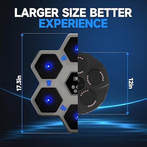 Miniatura 4 de Music Boxing Machine with Gloves for Adults & Kids,5 Button LCD Touch Control with One Button Mute & Rhythm Recognition,17.3'' Large Size Wall