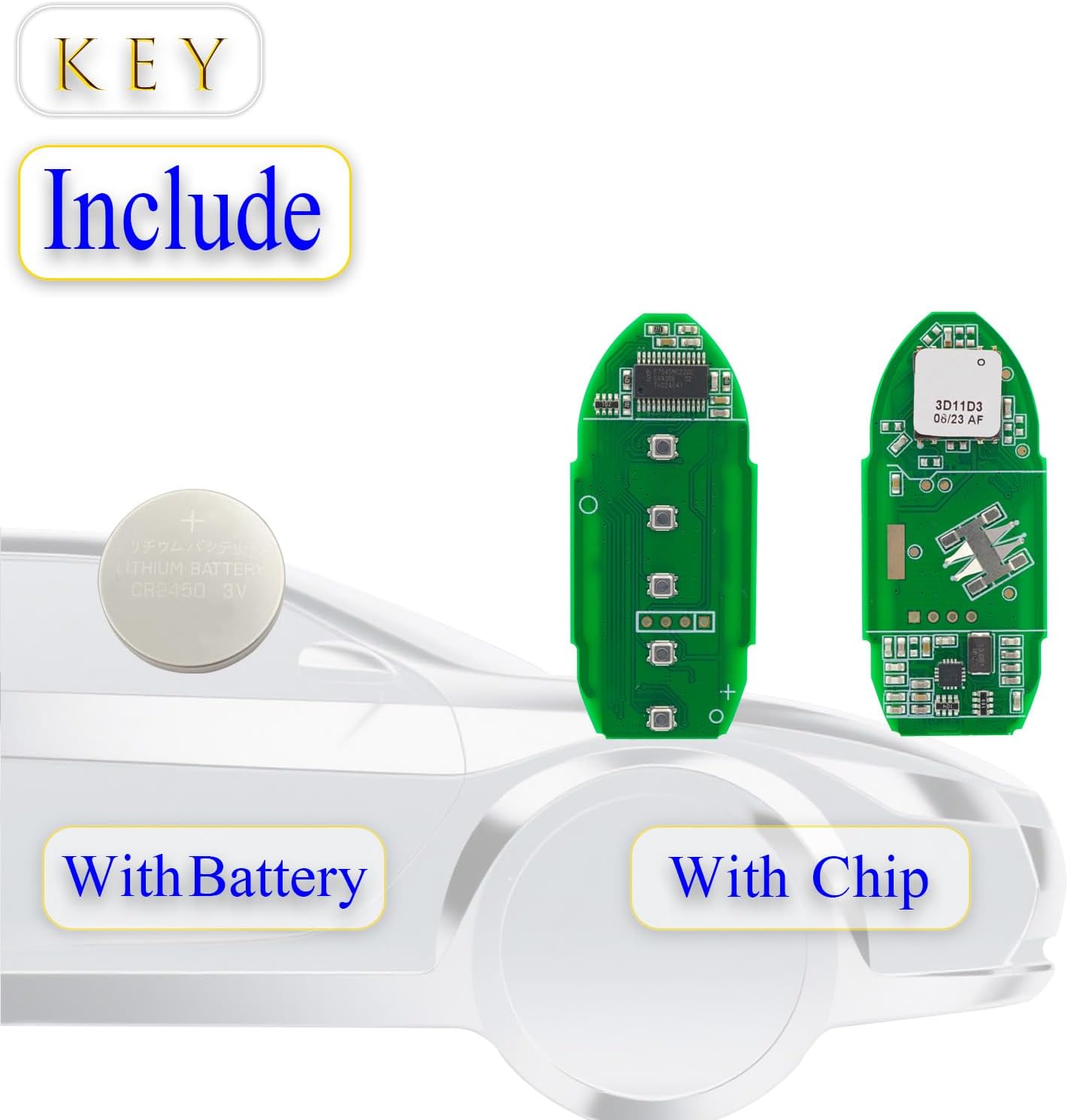 Key fob Replacement fits for Nissan Rogue 2016-2020 Smart Car Keyless Entry KR5S180144106 285E3-6FL7B 285E3-6FL7A 433.92MHZ 4A