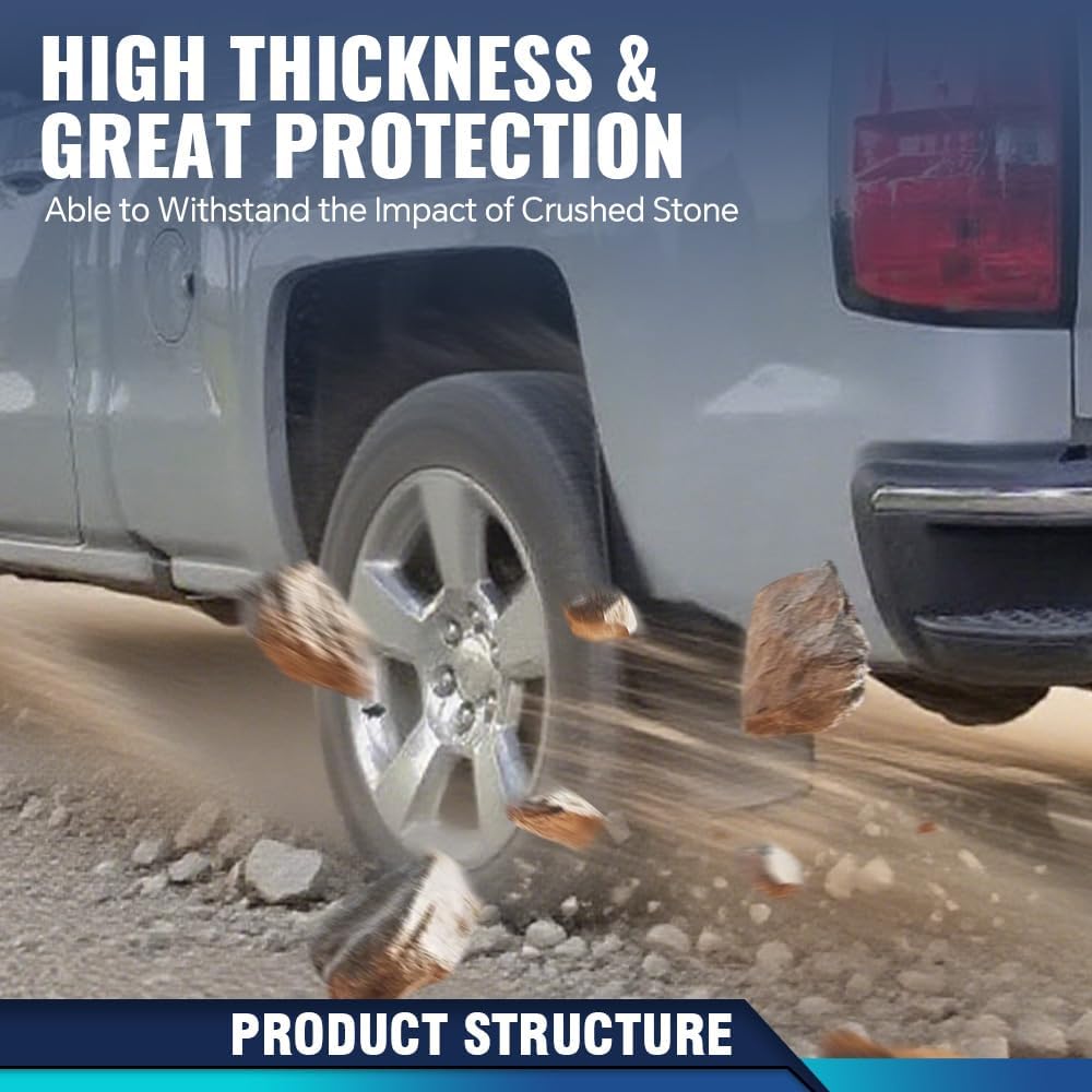 PIT66 Mud Flaps Splash Guards Mudguards Mudflaps, Compatible with 2005-2015 Toyota Tacoma with OEM Fender Flares, Heavy Duty Splash Guard Fender Mudguards Kit, 4Pcs W/Hardware Accessories