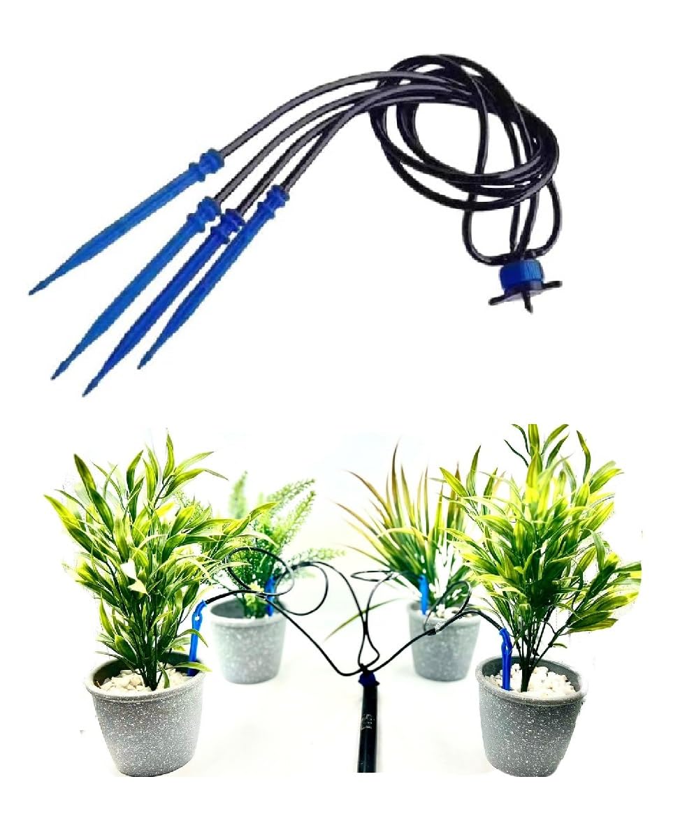 JERN Drip Irrigation System, 4-Way Arrow Drip Emitters, Water Saving for home Plants & Green House (Pack of 1)-image-44