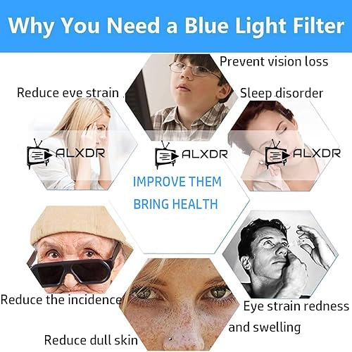 Miniatura 6 de Protector de pantalla de TV de película antirreflejos, filtro de monitor de luz azul, protege contra la radiación, alivia la fatiga ocular y duerme