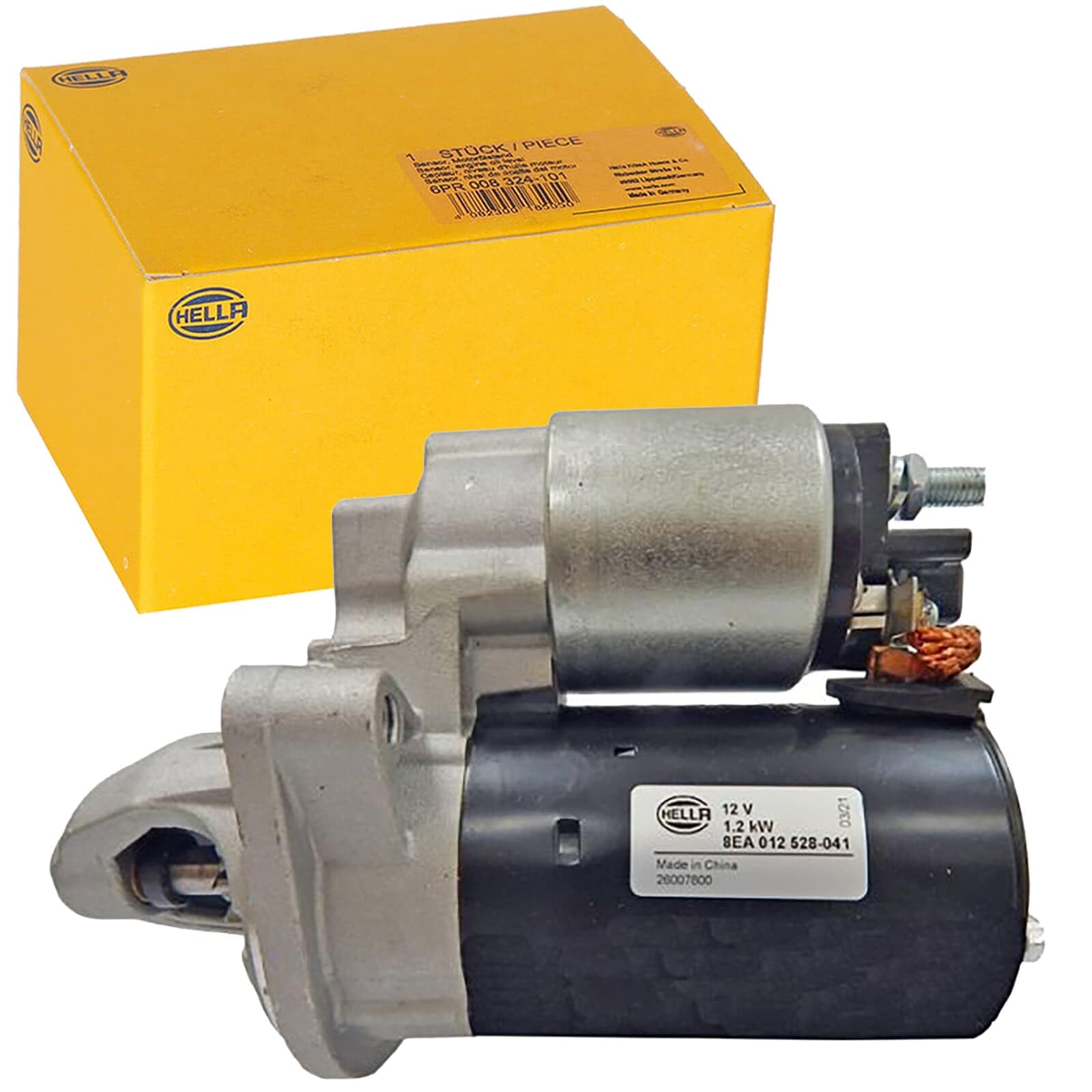 HELLA 8EA 012 528-041 Starter/Anlasser - 12V - 1.2kW | 8EA 012 528-041 passend für 1 3 5 6 7 X1 X3 X5 X6 Z4 | 8EA 012