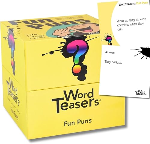WORD TEASERS Fun Puns - Tarjetas de broma divertidas y divertidas para niños y adultos - Un juego de cartas lleno de chistes cursis - Juego de