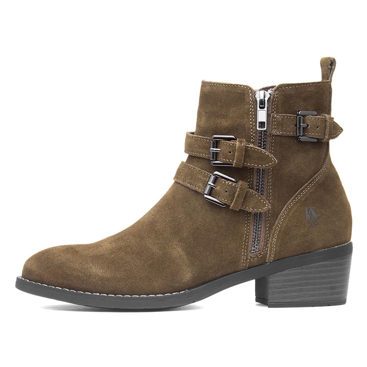 Hush Puppies Female Jenna Ankle Boot, Khaki, 5