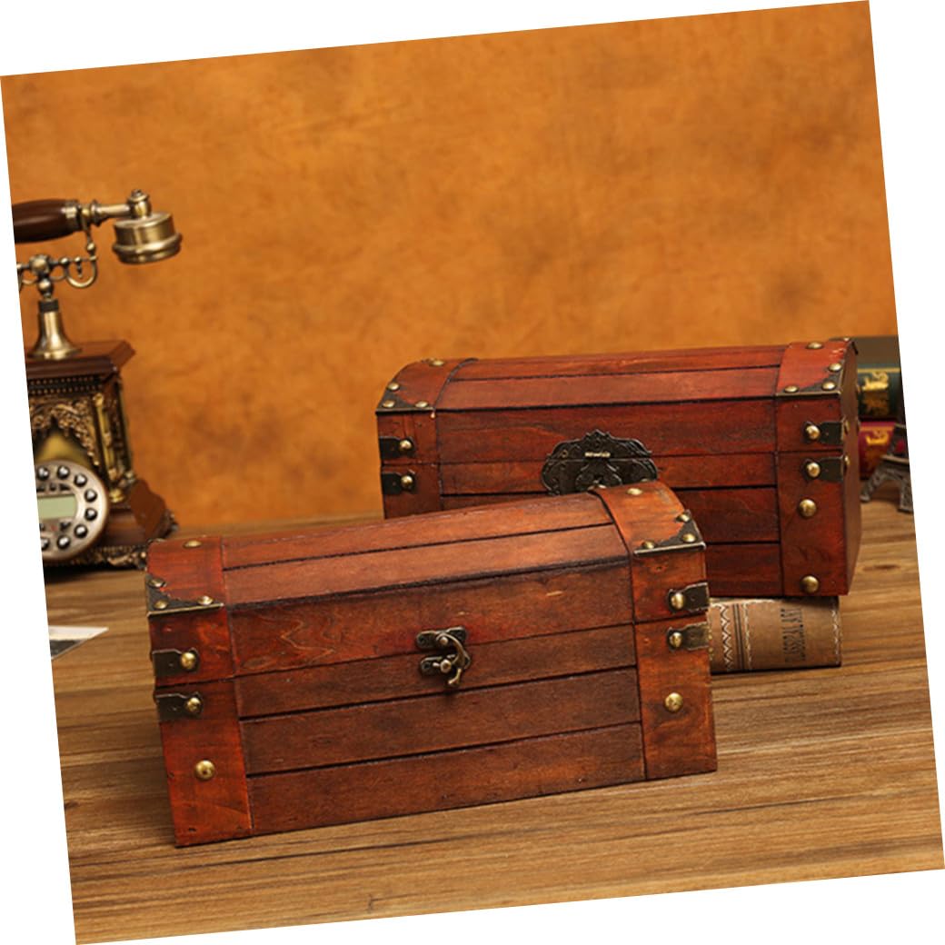 Vintage Holzkiste Aufbewahrungsbox mit Antikem Design Braune Schatzkiste zur Fotografie und Dekorativen Schmuckaufbewahrung