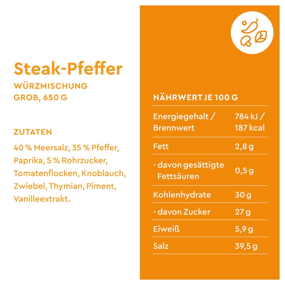 1 pezzo di WIBERG Pepe per bistecche miscela di spezie grossa 650gr