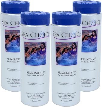 SpaChoice 2-Pounds 4-Pack Premium Alkalinity Up, Alkalinity Increaser for Hot Tub, 100% Sodium Bicarbonate, Made in USA