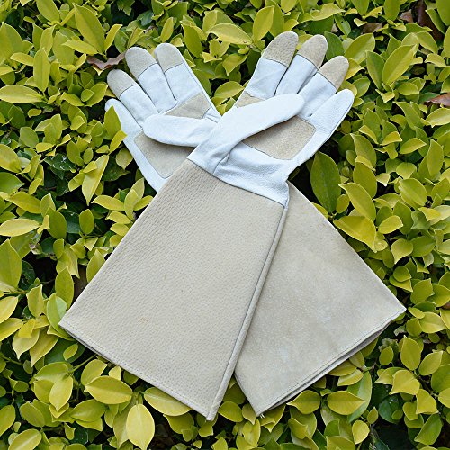 Handlandy Rose Pruning Gloves For Men & Women, Long Thorn Proof Gardening Gloves, Breathable Pigskin Leather Gauntlet, Best Garden Gifts & Tools For Gardener #TOP6