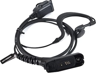 UAYESOK Oreillette en Forme de G pour Talkie-walkie Multi-Broches, Casque Radio de Police de sécurité avec Micro PPT, pour Motorola DP3400 DP3401 DP3600 DP3601 DP4400 DP4800 DP4801 Radio (1 Pièces)