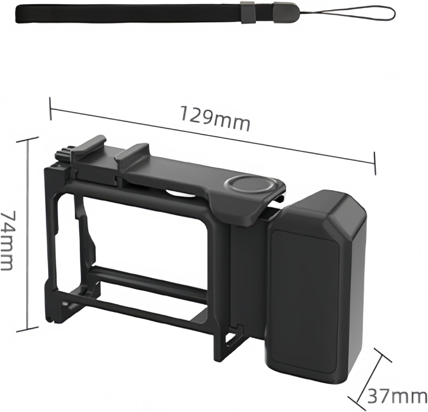 2in1 Detachable Handle Cage Kit Compatible with DJI Action 6 – Lightweight 57g, Removable Grip for Street Shooting and Mounting, Ideal for Outdoor Vlogging