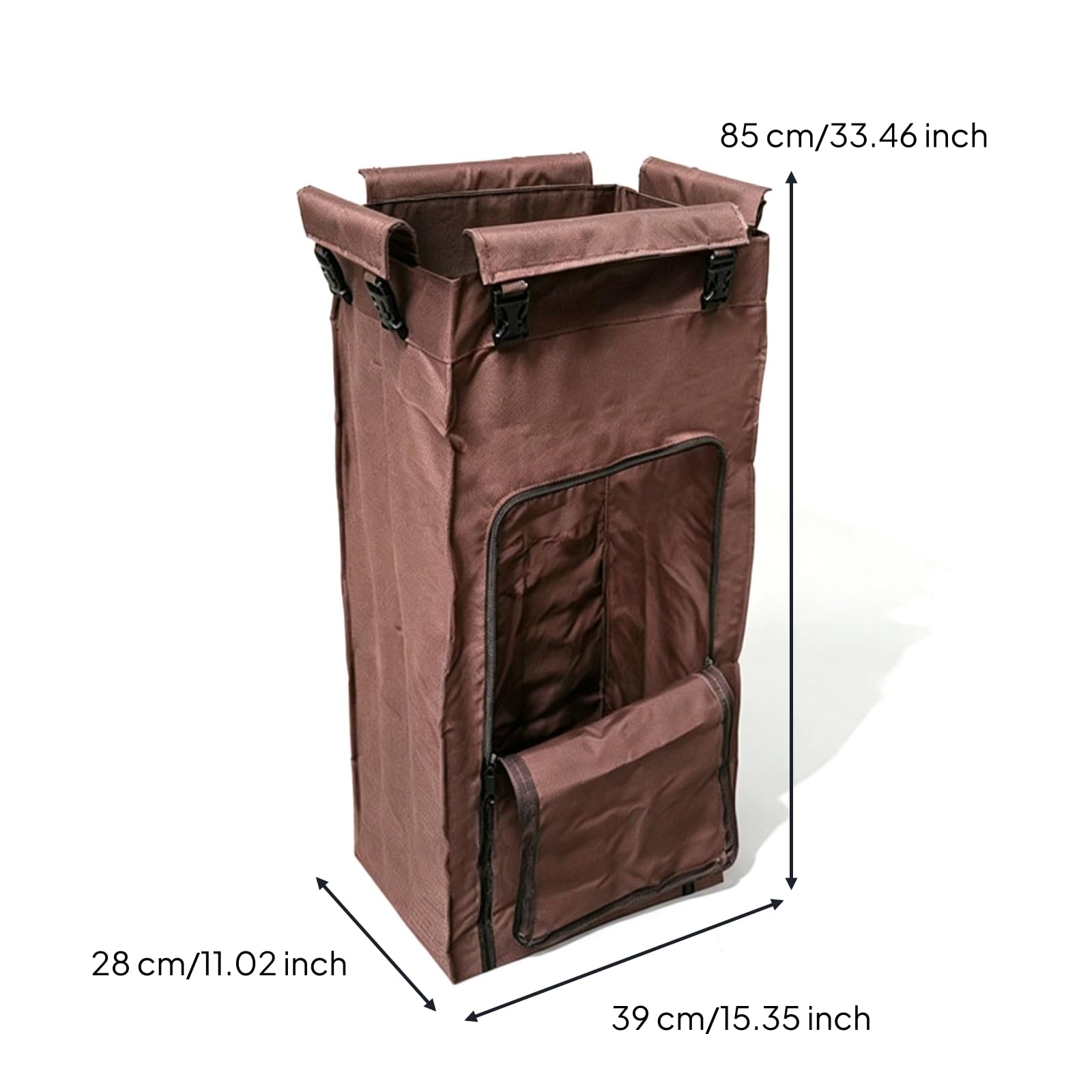 Copertura per Carrello Portabiancheria, Borsa per Biancheria A Doppio Lato con Cerniera, Altezza 85 Cm