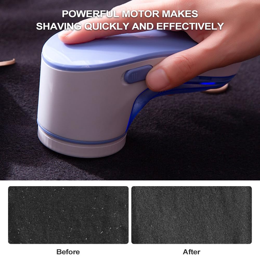 Rasoir Électrique Anti-Peluches USB - 3 Lames Acier, Récipient Amovible, Pour Vêtements & Meubles
