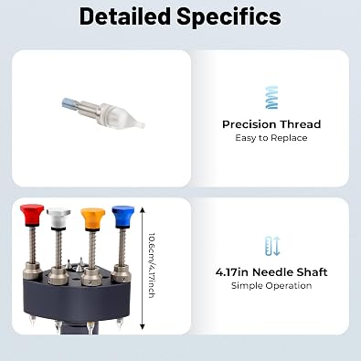 4 Pin Automatic Watch Hand Setting Tool, High Precision Metal Watch Hands Presser with Steel Nozzles & Acrylic Needle Tips, Watch Repair Kit for Watchmaker, Repair Store, Home DIY