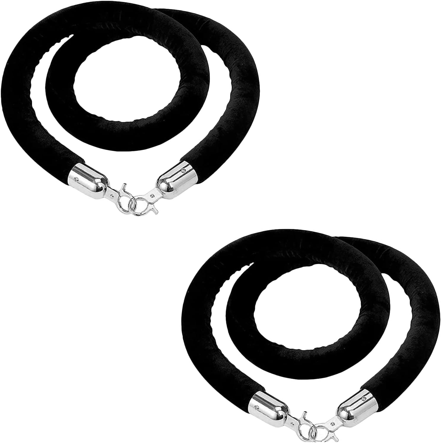 Velvet Barrier Rope,Rope Queue Barrier Belt, Elegant Barrier Ropes with Hooks, 2 Pack Velvet Post Stanchion Rope Sturdy Foam Core Hanging Cord, for Indoor Outdoor Restaurant Queue Divider Crowd Contro