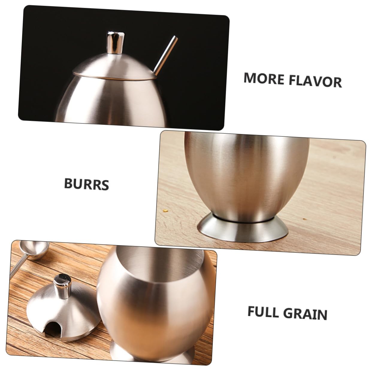 Gatuida Barattolo Versatile Coperchio e Cucchiaio in Acciaio Inossidabile 304 per Condimenti per Uso Domestico in Cucina e Sala da Pranzo