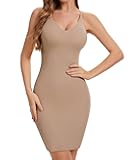 Shapewear Slip Dress for Women Under Dress V Neck Tummy Control Full Slip Seamless Body Shaper