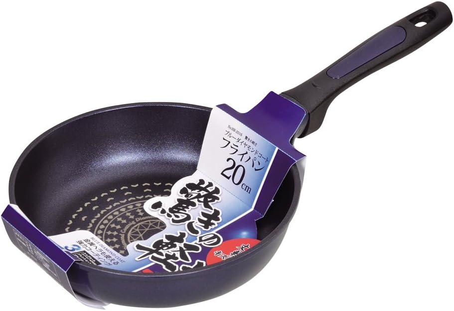 Pearl Metal HB-2016 Lightweight Frying Pan, 7.9 inches (20 cm), For Gas Fire, Incredibly Lightness, Blue Diamond Coat